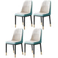 Metal Base Indoor Chair 18'' Wide Parsons Leather Chair for Restaurant White-Blue 4 Piece Set Clearhalo ' kitchen&dining_furn' 'Dining Chairs' 'Dining Tables & Seating' 'dining_chair' 'furn' 'furn_dining_chair' 'Furniture' 'furniture_dining_chair' 'Kitchen & Dining Furniture' 'kitchen' 3493246