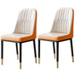 Metal Base Indoor Chair 18'' Wide Parsons Leather Chair for Restaurant White-Saffron 2 Piece Set Clearhalo ' kitchen&dining_furn' 'Dining Chairs' 'Dining Tables & Seating' 'dining_chair' 'furn' 'furn_dining_chair' 'Furniture' 'furniture_dining_chair' 'Kitchen & Dining Furniture' 'kitchen' 3493251