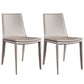 Contemporary Kitchen PU Leather Dining Side Chair Parson Dining Side Chair Gray-Khaki 2 Piece Set Clearhalo ' kitchen&dining_furn' 'Dining Chairs' 'Dining Tables & Seating' 'dining_chair' 'furn' 'furn_dining_chair' 'Furniture' 'furniture_dining_chair' 'Kitchen & Dining Furniture' 'kitchen' 3493257