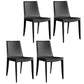 Contemporary Kitchen PU Leather Dining Side Chair Parson Dining Side Chair Black 4 Piece Set Clearhalo ' kitchen&dining_furn' 'Dining Chairs' 'Dining Tables & Seating' 'dining_chair' 'furn' 'furn_dining_chair' 'Furniture' 'furniture_dining_chair' 'Kitchen & Dining Furniture' 'kitchen' 3493264