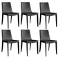Contemporary Kitchen PU Leather Dining Side Chair Parson Dining Side Chair Black 6 Piece Set Clearhalo ' kitchen&dining_furn' 'Dining Chairs' 'Dining Tables & Seating' 'dining_chair' 'furn' 'furn_dining_chair' 'Furniture' 'furniture_dining_chair' 'Kitchen & Dining Furniture' 'kitchen' 3493266