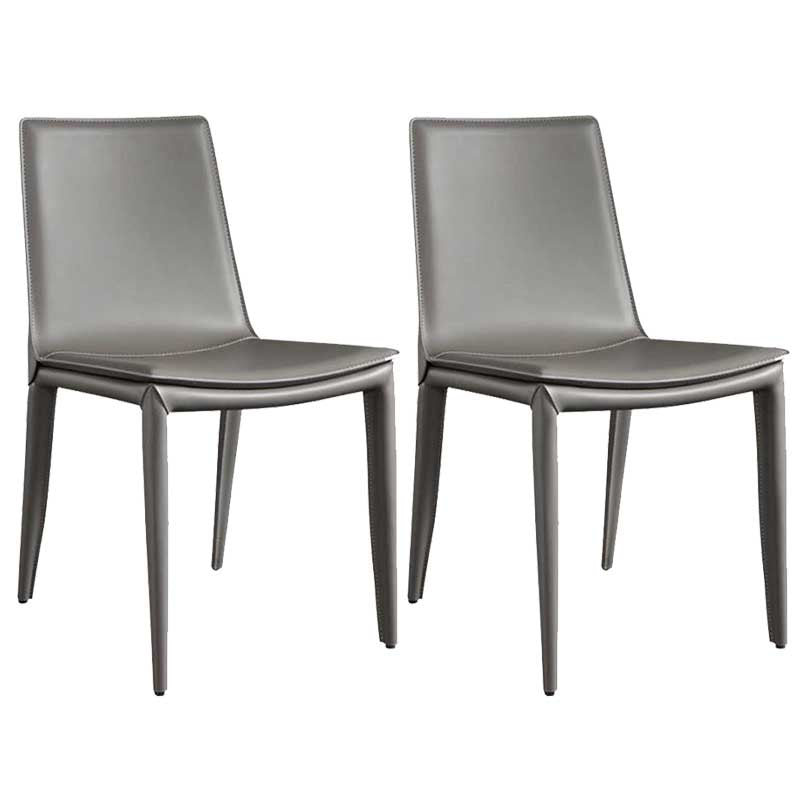Contemporary Kitchen PU Leather Dining Side Chair Parson Dining Side Chair Grey 2 Piece Set Clearhalo ' kitchen&dining_furn' 'Dining Chairs' 'Dining Tables & Seating' 'dining_chair' 'furn' 'furn_dining_chair' 'Furniture' 'furniture_dining_chair' 'Kitchen & Dining Furniture' 'kitchen' 3493268