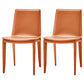 Contemporary Kitchen PU Leather Dining Side Chair Parson Dining Side Chair Orange 2 Piece Set Clearhalo ' kitchen&dining_furn' 'Dining Chairs' 'Dining Tables & Seating' 'dining_chair' 'furn' 'furn_dining_chair' 'Furniture' 'furniture_dining_chair' 'Kitchen & Dining Furniture' 'kitchen' 3493275