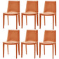 Contemporary Kitchen PU Leather Dining Side Chair Parson Dining Side Chair Orange 6 Piece Set Clearhalo ' kitchen&dining_furn' 'Dining Chairs' 'Dining Tables & Seating' 'dining_chair' 'furn' 'furn_dining_chair' 'Furniture' 'furniture_dining_chair' 'Kitchen & Dining Furniture' 'kitchen' 3493278