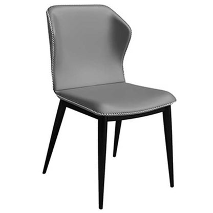 Contemporary Style Leather Dining Chair Wingback Side Chair for Home Use Grey 1 Piece Clearhalo ' kitchen&dining_furn' 'Dining Chairs' 'Dining Tables & Seating' 'dining_chair' 'furn' 'furn_dining_chair' 'Furniture' 'furniture_dining_chair' 'Kitchen & Dining Furniture' 'kitchen' 3493284