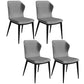 Contemporary Style Leather Dining Chair Wingback Side Chair for Home Use Grey 4 Piece Set Clearhalo ' kitchen&dining_furn' 'Dining Chairs' 'Dining Tables & Seating' 'dining_chair' 'furn' 'furn_dining_chair' 'Furniture' 'furniture_dining_chair' 'Kitchen & Dining Furniture' 'kitchen' 3493288