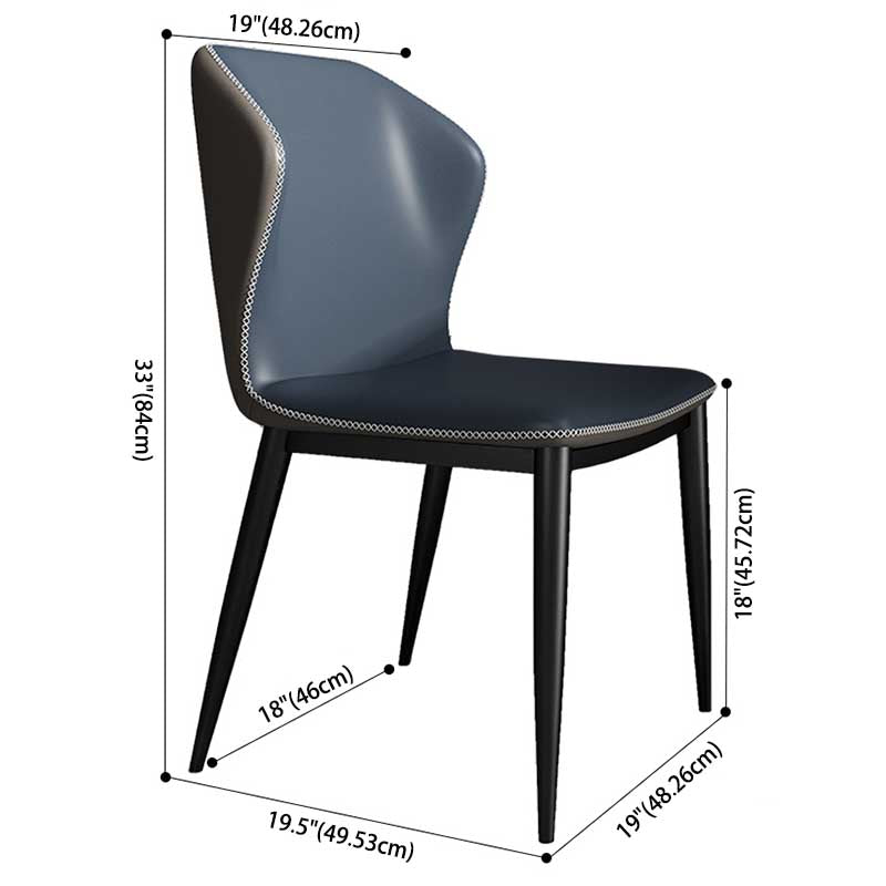 Contemporary Style Leather Dining Chair Wingback Side Chair for Home Use Clearhalo ' kitchen&dining_furn' 'Dining Chairs' 'Dining Tables & Seating' 'dining_chair' 'furn' 'furn_dining_chair' 'Furniture' 'furniture_dining_chair' 'Kitchen & Dining Furniture' 'kitchen' 3493300