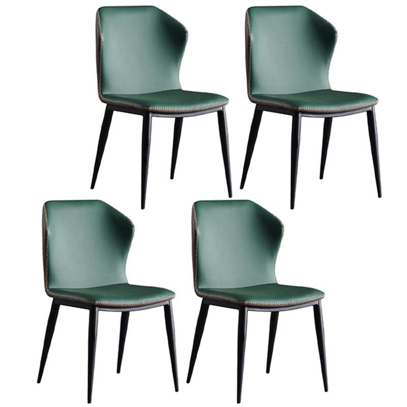 Contemporary Style Leather Dining Chair Wingback Side Chair for Home Use Green 4 Piece Set Clearhalo ' kitchen&dining_furn' 'Dining Chairs' 'Dining Tables & Seating' 'dining_chair' 'furn' 'furn_dining_chair' 'Furniture' 'furniture_dining_chair' 'Kitchen & Dining Furniture' 'kitchen' 3493314