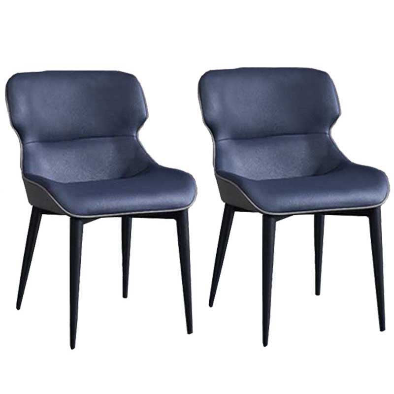 Modern Style Upholstered Chair Stackable Wingback Parsons Chair for Home Blue 2 Piece Set Clearhalo ' kitchen&dining_furn' 'Dining Chairs' 'Dining Tables & Seating' 'dining_chair' 'furn' 'furn_dining_chair' 'Furniture' 'furniture_dining_chair' 'Kitchen & Dining Furniture' 'kitchen' 3493333