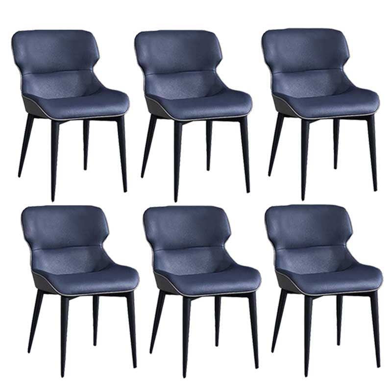 Modern Style Upholstered Chair Stackable Wingback Parsons Chair for Home Blue 6 Piece Set Clearhalo ' kitchen&dining_furn' 'Dining Chairs' 'Dining Tables & Seating' 'dining_chair' 'furn' 'furn_dining_chair' 'Furniture' 'furniture_dining_chair' 'Kitchen & Dining Furniture' 'kitchen' 3493337