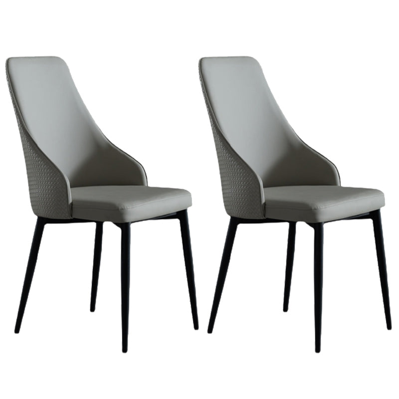 Industrial Dining Chair with 4 Black Metal Legs Solid Back Chair for Home Use Grey 2 Piece Set Clearhalo ' kitchen&dining_furn' 'Dining Chairs' 'Dining Tables & Seating' 'dining_chair' 'furn' 'furn_dining_chair' 'Furniture' 'furniture_dining_chair' 'Kitchen & Dining Furniture' 'kitchen' 3493345