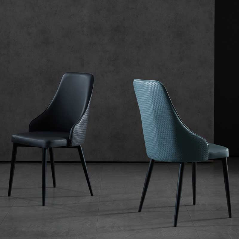 Industrial Dining Chair with 4 Black Metal Legs Solid Back Chair for Home Use Clearhalo ' kitchen&dining_furn' 'Dining Chairs' 'Dining Tables & Seating' 'dining_chair' 'furn' 'furn_dining_chair' 'Furniture' 'furniture_dining_chair' 'Kitchen & Dining Furniture' 'kitchen' 3493349