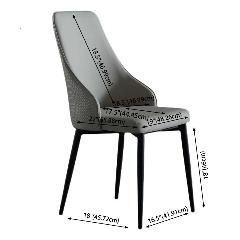 Industrial Dining Chair with 4 Black Metal Legs Solid Back Chair for Home Use Clearhalo ' kitchen&dining_furn' 'Dining Chairs' 'Dining Tables & Seating' 'dining_chair' 'furn' 'furn_dining_chair' 'Furniture' 'furniture_dining_chair' 'Kitchen & Dining Furniture' 'kitchen' 3493359