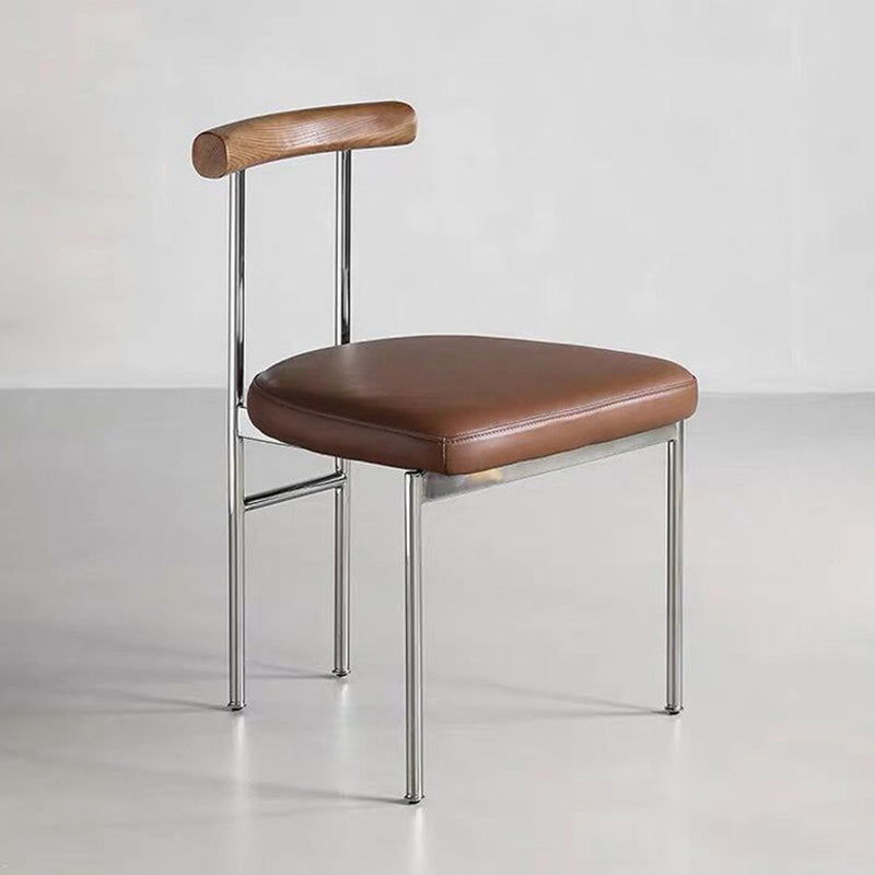 Metal Industrial Dining Room Side Chair Matte Finish Ladder Back Side Chair Clearhalo ' kitchen&dining_furn' 'Dining Chairs' 'Dining Tables & Seating' 'dining_chair' 'furn' 'furn_dining_chair' 'Furniture' 'furniture_dining_chair' 'Kitchen & Dining Furniture' 'kitchen' 3493374