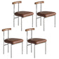Metal Industrial Dining Room Side Chair Matte Finish Ladder Back Side Chair Brown 4 Piece Set Clearhalo ' kitchen&dining_furn' 'Dining Chairs' 'Dining Tables & Seating' 'dining_chair' 'furn' 'furn_dining_chair' 'Furniture' 'furniture_dining_chair' 'Kitchen & Dining Furniture' 'kitchen' 3493376