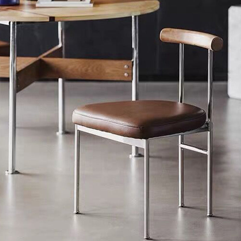 Metal Industrial Dining Room Side Chair Matte Finish Ladder Back Side Chair Clearhalo ' kitchen&dining_furn' 'Dining Chairs' 'Dining Tables & Seating' 'dining_chair' 'furn' 'furn_dining_chair' 'Furniture' 'furniture_dining_chair' 'Kitchen & Dining Furniture' 'kitchen' 3493377