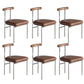 Metal Industrial Dining Room Side Chair Matte Finish Ladder Back Side Chair Brown 6 Piece Set Clearhalo ' kitchen&dining_furn' 'Dining Chairs' 'Dining Tables & Seating' 'dining_chair' 'furn' 'furn_dining_chair' 'Furniture' 'furniture_dining_chair' 'Kitchen & Dining Furniture' 'kitchen' 3493378