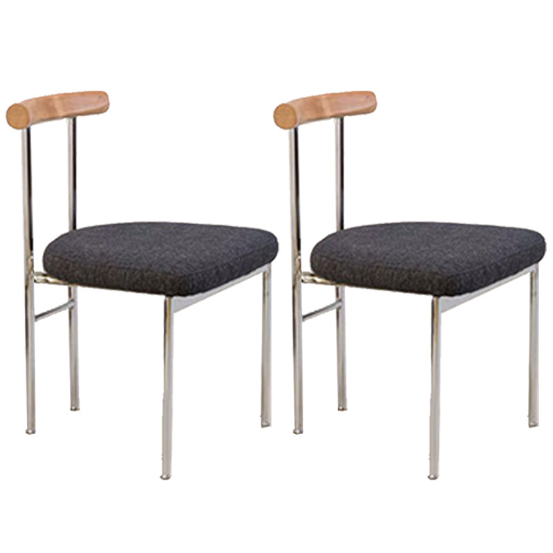 Metal Industrial Dining Room Side Chair Matte Finish Ladder Back Side Chair Black 2 Piece Set Clearhalo ' kitchen&dining_furn' 'Dining Chairs' 'Dining Tables & Seating' 'dining_chair' 'furn' 'furn_dining_chair' 'Furniture' 'furniture_dining_chair' 'Kitchen & Dining Furniture' 'kitchen' 3493380