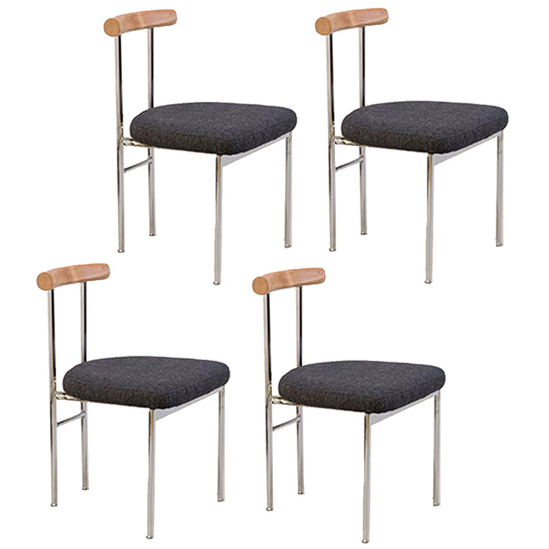 Metal Industrial Dining Room Side Chair Matte Finish Ladder Back Side Chair Black 4 Piece Set Clearhalo ' kitchen&dining_furn' 'Dining Chairs' 'Dining Tables & Seating' 'dining_chair' 'furn' 'furn_dining_chair' 'Furniture' 'furniture_dining_chair' 'Kitchen & Dining Furniture' 'kitchen' 3493382