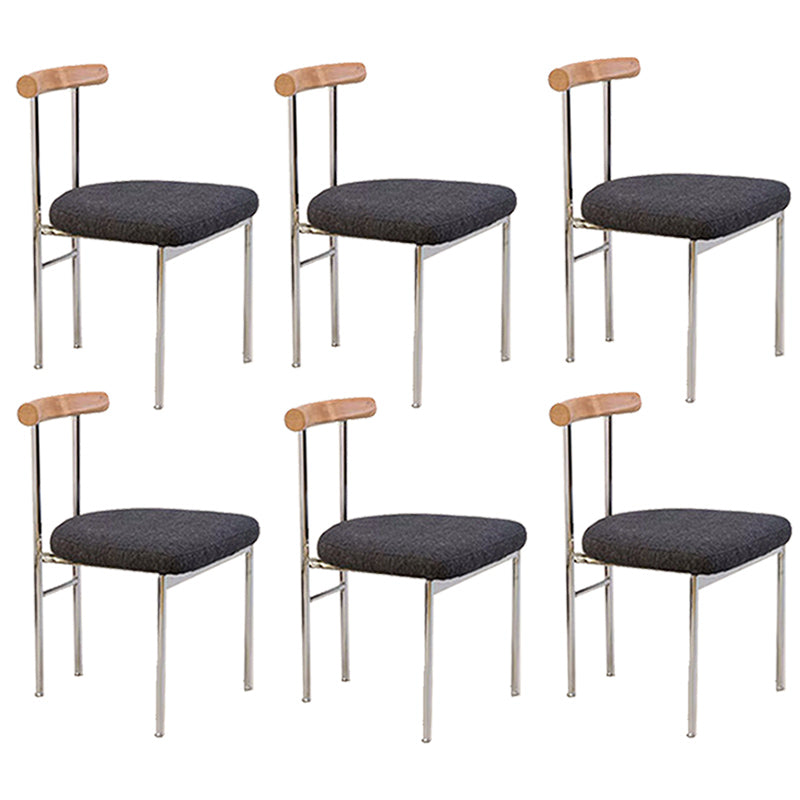 Metal Industrial Dining Room Side Chair Matte Finish Ladder Back Side Chair Black 6 Piece Set Clearhalo ' kitchen&dining_furn' 'Dining Chairs' 'Dining Tables & Seating' 'dining_chair' 'furn' 'furn_dining_chair' 'Furniture' 'furniture_dining_chair' 'Kitchen & Dining Furniture' 'kitchen' 3493384