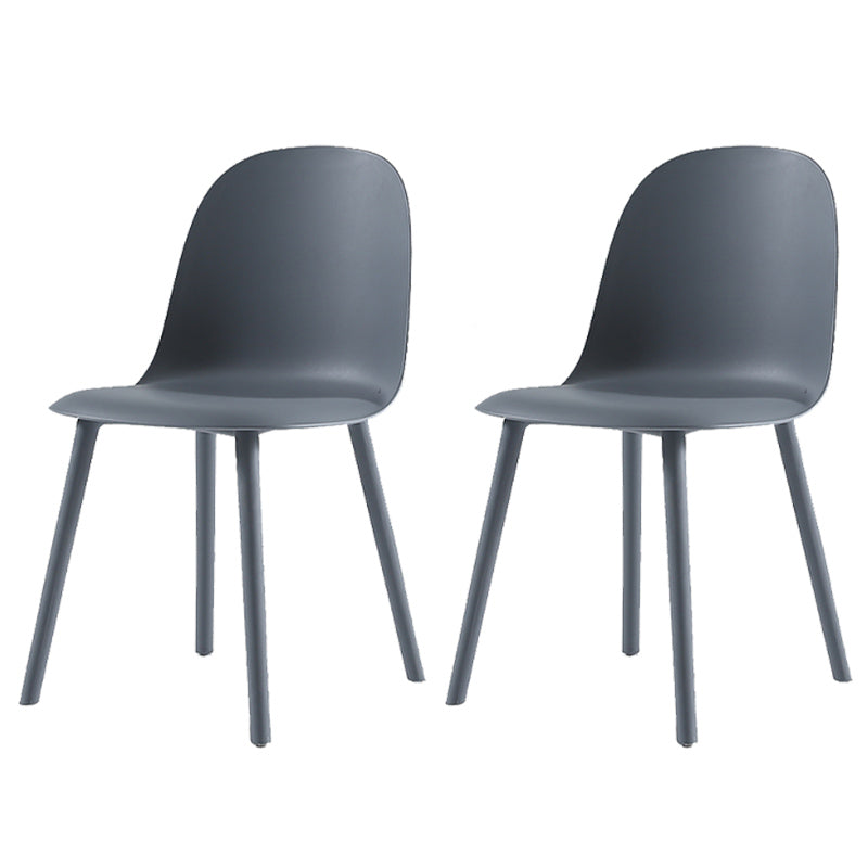 16'' Wide Dining Side Chairs Modern Plastic Indoor-Outdoor Solid Back Chair Grey 2 Piece Set Clearhalo ' kitchen&dining_furn' 'Dining Chairs' 'Dining Tables & Seating' 'dining_chair' 'furn' 'furn_dining_chair' 'Furniture' 'furniture_dining_chair' 'Kitchen & Dining Furniture' 'kitchen' 3493388