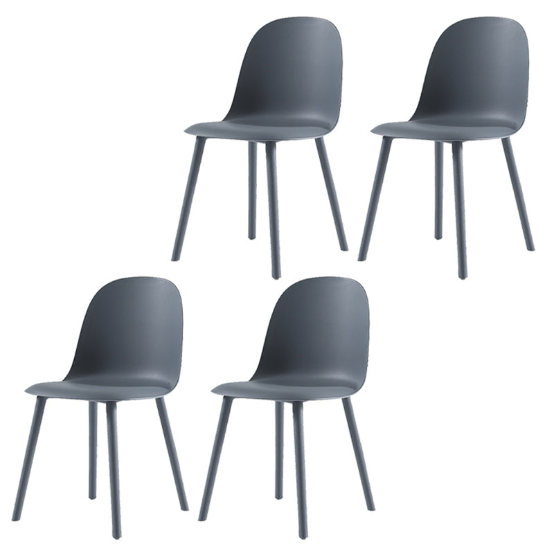 16'' Wide Dining Side Chairs Modern Plastic Indoor-Outdoor Solid Back Chair Grey 4 Piece Set Clearhalo ' kitchen&dining_furn' 'Dining Chairs' 'Dining Tables & Seating' 'dining_chair' 'furn' 'furn_dining_chair' 'Furniture' 'furniture_dining_chair' 'Kitchen & Dining Furniture' 'kitchen' 3493390