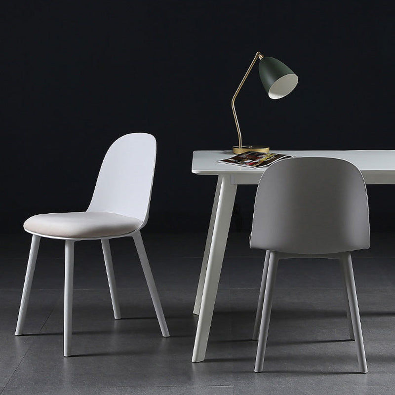 16'' Wide Dining Side Chairs Modern Plastic Indoor-Outdoor Solid Back Chair Clearhalo ' kitchen&dining_furn' 'Dining Chairs' 'Dining Tables & Seating' 'dining_chair' 'furn' 'furn_dining_chair' 'Furniture' 'furniture_dining_chair' 'Kitchen & Dining Furniture' 'kitchen' 3493391