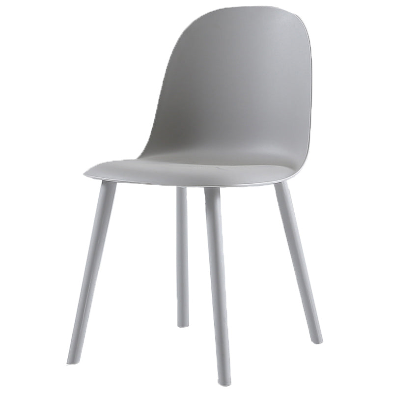 16'' Wide Dining Side Chairs Modern Plastic Indoor-Outdoor Solid Back Chair Light Gray 1 Piece Clearhalo ' kitchen&dining_furn' 'Dining Chairs' 'Dining Tables & Seating' 'dining_chair' 'furn' 'furn_dining_chair' 'Furniture' 'furniture_dining_chair' 'Kitchen & Dining Furniture' 'kitchen' 3493392