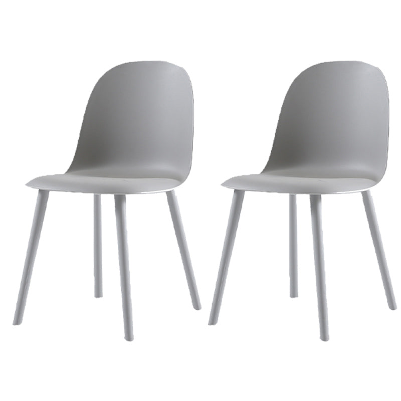 16'' Wide Dining Side Chairs Modern Plastic Indoor-Outdoor Solid Back Chair Light Gray 2 Piece Set Clearhalo ' kitchen&dining_furn' 'Dining Chairs' 'Dining Tables & Seating' 'dining_chair' 'furn' 'furn_dining_chair' 'Furniture' 'furniture_dining_chair' 'Kitchen & Dining Furniture' 'kitchen' 3493393