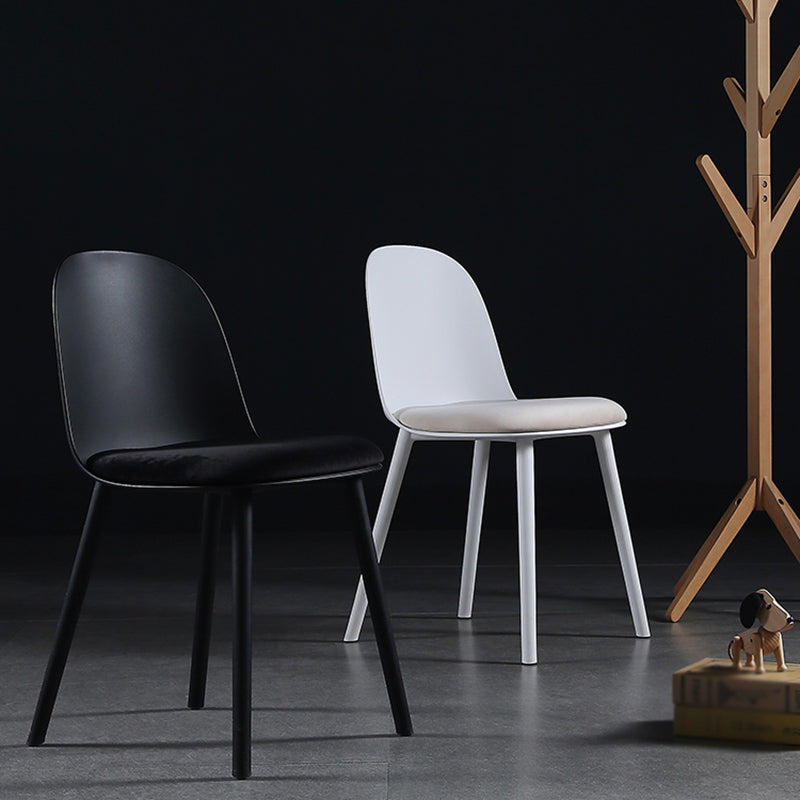 16'' Wide Dining Side Chairs Modern Plastic Indoor-Outdoor Solid Back Chair Clearhalo ' kitchen&dining_furn' 'Dining Chairs' 'Dining Tables & Seating' 'dining_chair' 'furn' 'furn_dining_chair' 'Furniture' 'furniture_dining_chair' 'Kitchen & Dining Furniture' 'kitchen' 3493394