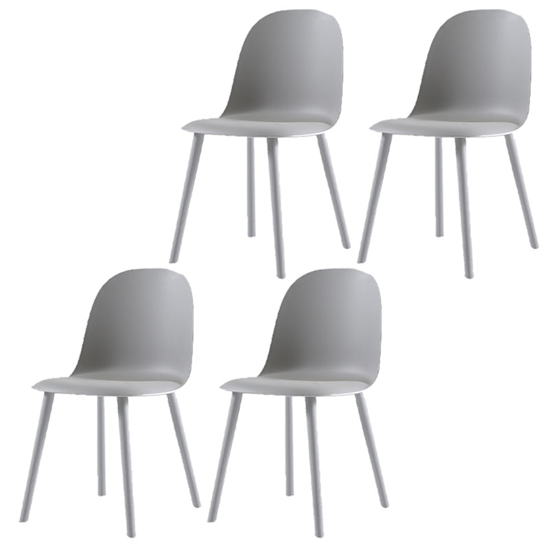 16'' Wide Dining Side Chairs Modern Plastic Indoor-Outdoor Solid Back Chair Light Gray 4 Piece Set Clearhalo ' kitchen&dining_furn' 'Dining Chairs' 'Dining Tables & Seating' 'dining_chair' 'furn' 'furn_dining_chair' 'Furniture' 'furniture_dining_chair' 'Kitchen & Dining Furniture' 'kitchen' 3493395