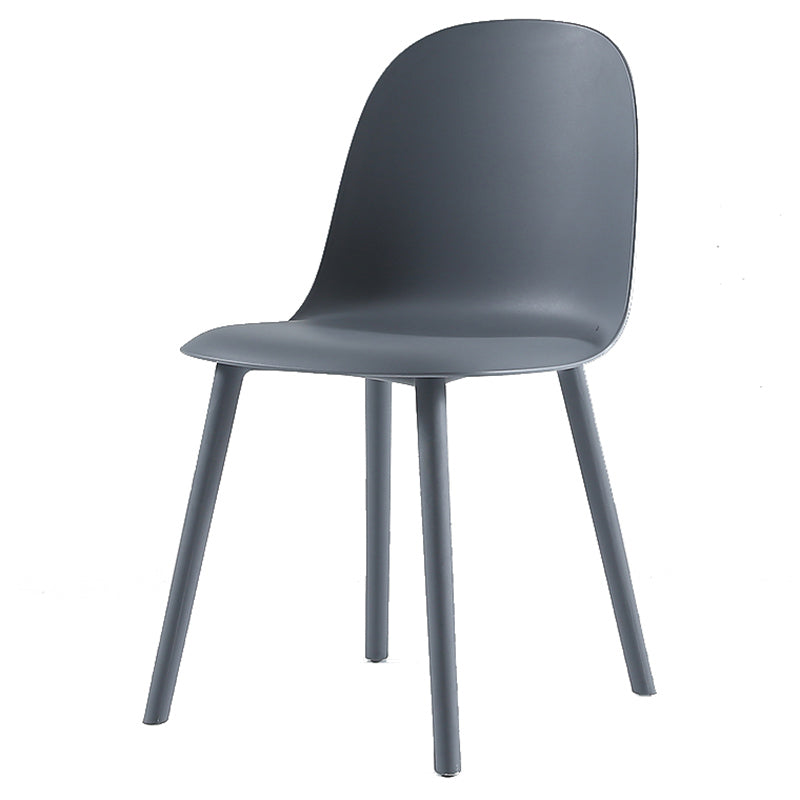 16'' Wide Dining Side Chairs Modern Plastic Indoor-Outdoor Solid Back Chair Grey 1 Piece Clearhalo ' kitchen&dining_furn' 'Dining Chairs' 'Dining Tables & Seating' 'dining_chair' 'furn' 'furn_dining_chair' 'Furniture' 'furniture_dining_chair' 'Kitchen & Dining Furniture' 'kitchen' 3493396