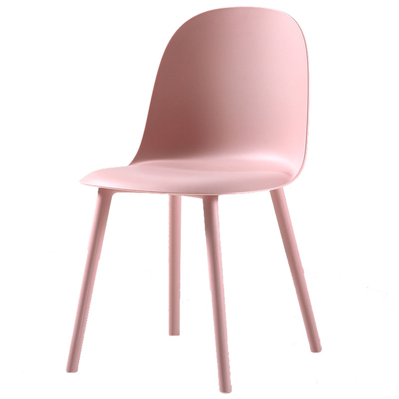16'' Wide Dining Side Chairs Modern Plastic Indoor-Outdoor Solid Back Chair Pink 1 Piece Clearhalo ' kitchen&dining_furn' 'Dining Chairs' 'Dining Tables & Seating' 'dining_chair' 'furn' 'furn_dining_chair' 'Furniture' 'furniture_dining_chair' 'Kitchen & Dining Furniture' 'kitchen' 3493398