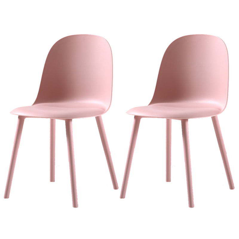 16'' Wide Dining Side Chairs Modern Plastic Indoor-Outdoor Solid Back Chair Pink 2 Piece Set Clearhalo ' kitchen&dining_furn' 'Dining Chairs' 'Dining Tables & Seating' 'dining_chair' 'furn' 'furn_dining_chair' 'Furniture' 'furniture_dining_chair' 'Kitchen & Dining Furniture' 'kitchen' 3493400