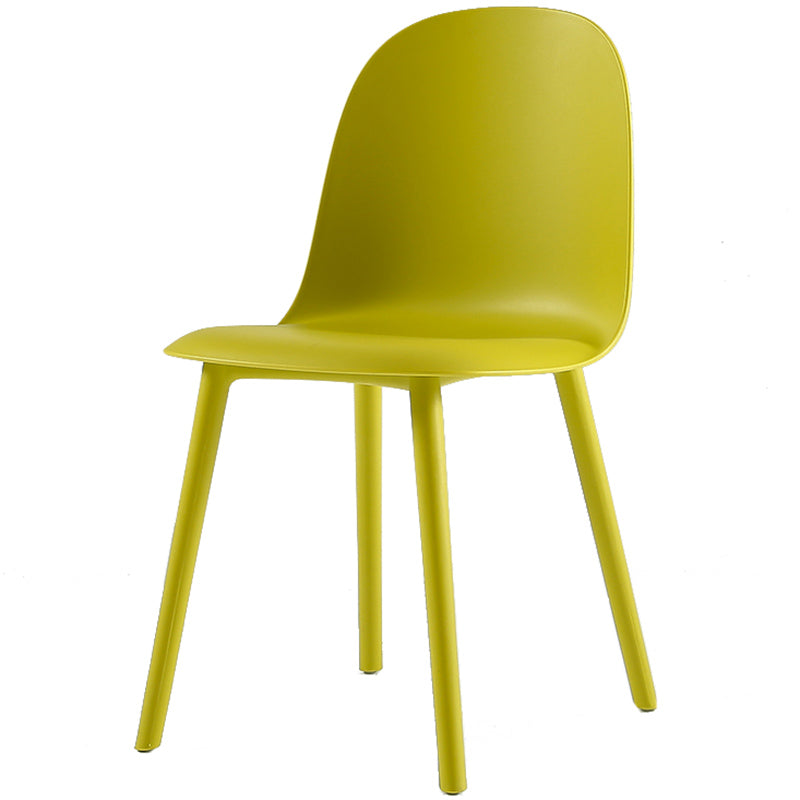 16'' Wide Dining Side Chairs Modern Plastic Indoor-Outdoor Solid Back Chair Yellow 1 Piece Clearhalo ' kitchen&dining_furn' 'Dining Chairs' 'Dining Tables & Seating' 'dining_chair' 'furn' 'furn_dining_chair' 'Furniture' 'furniture_dining_chair' 'Kitchen & Dining Furniture' 'kitchen' 3493403