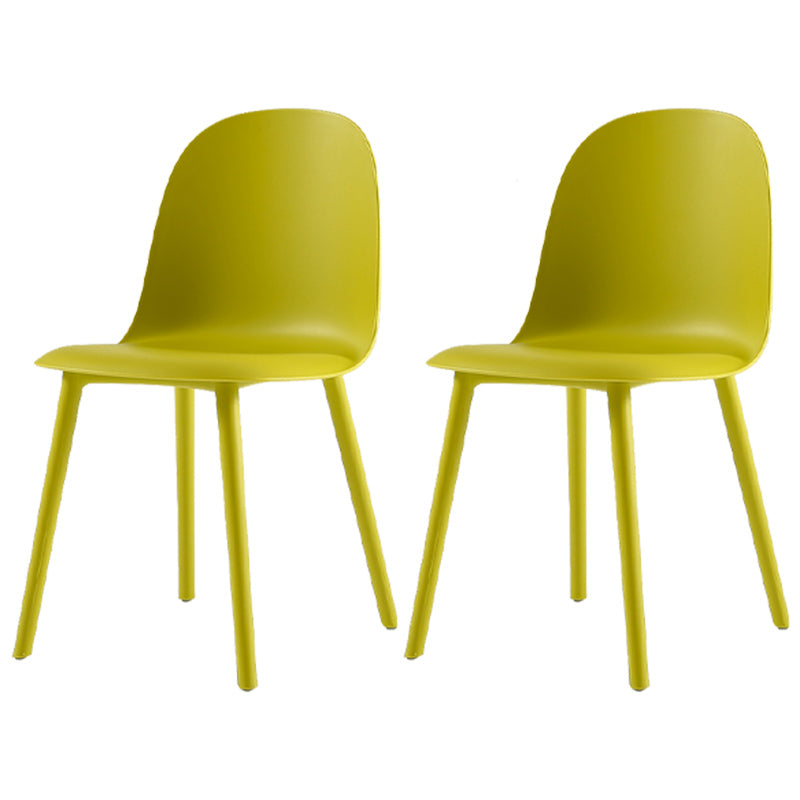 16'' Wide Dining Side Chairs Modern Plastic Indoor-Outdoor Solid Back Chair Yellow 2 Piece Set Clearhalo ' kitchen&dining_furn' 'Dining Chairs' 'Dining Tables & Seating' 'dining_chair' 'furn' 'furn_dining_chair' 'Furniture' 'furniture_dining_chair' 'Kitchen & Dining Furniture' 'kitchen' 3493405