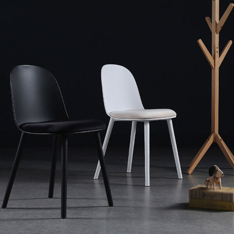 16'' Wide Dining Side Chairs Modern Plastic Indoor-Outdoor Solid Back Chair Clearhalo ' kitchen&dining_furn' 'Dining Chairs' 'Dining Tables & Seating' 'dining_chair' 'furn' 'furn_dining_chair' 'Furniture' 'furniture_dining_chair' 'Kitchen & Dining Furniture' 'kitchen' 3493407