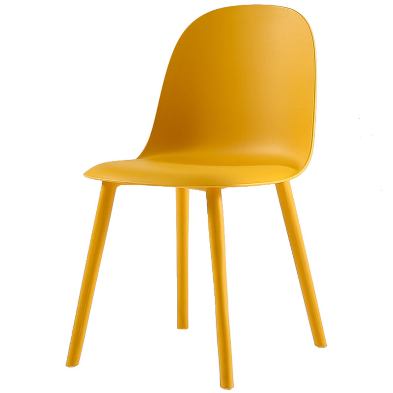 16'' Wide Dining Side Chairs Modern Plastic Indoor-Outdoor Solid Back Chair Orange 1 Piece Clearhalo ' kitchen&dining_furn' 'Dining Chairs' 'Dining Tables & Seating' 'dining_chair' 'furn' 'furn_dining_chair' 'Furniture' 'furniture_dining_chair' 'Kitchen & Dining Furniture' 'kitchen' 3493410