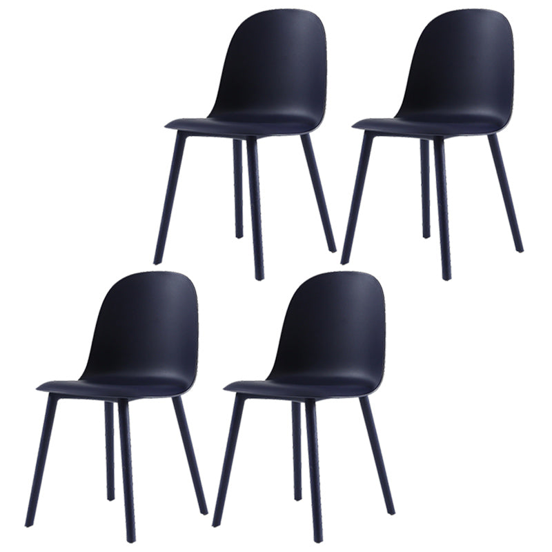 16'' Wide Dining Side Chairs Modern Plastic Indoor-Outdoor Solid Back Chair Blue 4 Piece Set Clearhalo ' kitchen&dining_furn' 'Dining Chairs' 'Dining Tables & Seating' 'dining_chair' 'furn' 'furn_dining_chair' 'Furniture' 'furniture_dining_chair' 'Kitchen & Dining Furniture' 'kitchen' 3493417