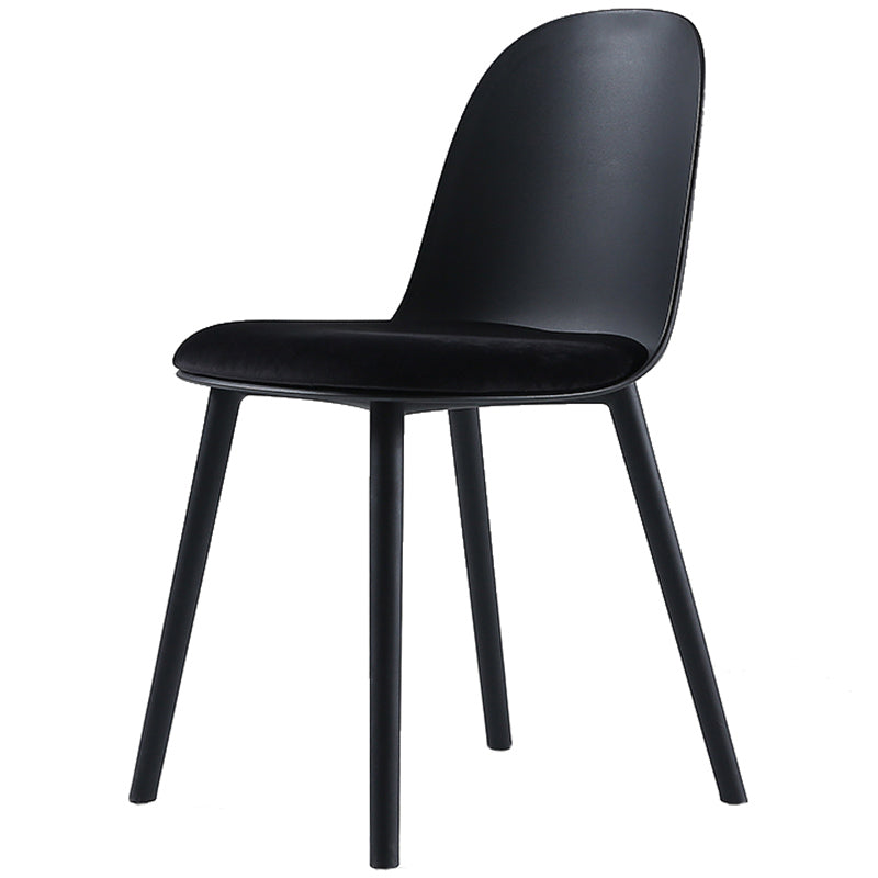 16'' Wide Dining Side Chairs Modern Plastic Indoor-Outdoor Solid Back Chair Gloss Black 1 Piece Clearhalo ' kitchen&dining_furn' 'Dining Chairs' 'Dining Tables & Seating' 'dining_chair' 'furn' 'furn_dining_chair' 'Furniture' 'furniture_dining_chair' 'Kitchen & Dining Furniture' 'kitchen' 3493418