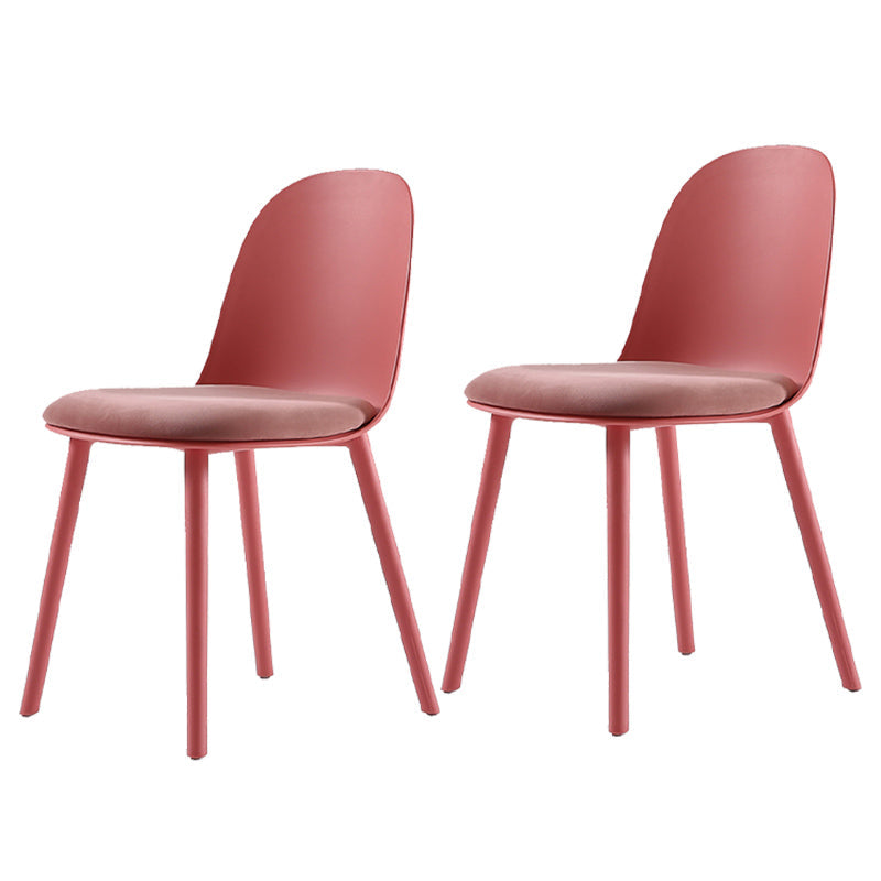 16'' Wide Dining Side Chairs Modern Plastic Indoor-Outdoor Solid Back Chair Rose Red 2 Piece Set Clearhalo ' kitchen&dining_furn' 'Dining Chairs' 'Dining Tables & Seating' 'dining_chair' 'furn' 'furn_dining_chair' 'Furniture' 'furniture_dining_chair' 'Kitchen & Dining Furniture' 'kitchen' 3493422