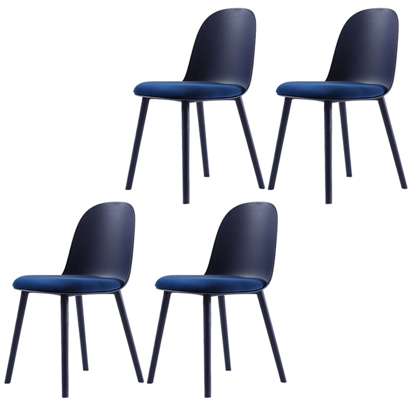 16'' Wide Dining Side Chairs Modern Plastic Indoor-Outdoor Solid Back Chair Royal Blue 4 Piece Set Clearhalo ' kitchen&dining_furn' 'Dining Chairs' 'Dining Tables & Seating' 'dining_chair' 'furn' 'furn_dining_chair' 'Furniture' 'furniture_dining_chair' 'Kitchen & Dining Furniture' 'kitchen' 3493426