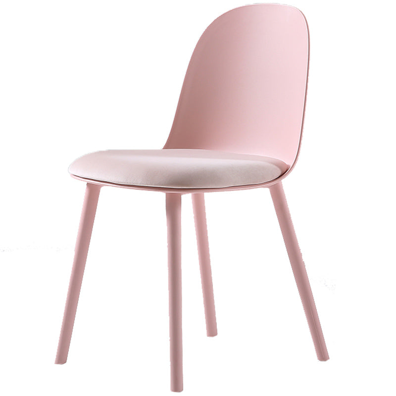 16'' Wide Dining Side Chairs Modern Plastic Indoor-Outdoor Solid Back Chair Nude Pink 1 Piece Clearhalo ' kitchen&dining_furn' 'Dining Chairs' 'Dining Tables & Seating' 'dining_chair' 'furn' 'furn_dining_chair' 'Furniture' 'furniture_dining_chair' 'Kitchen & Dining Furniture' 'kitchen' 3493430