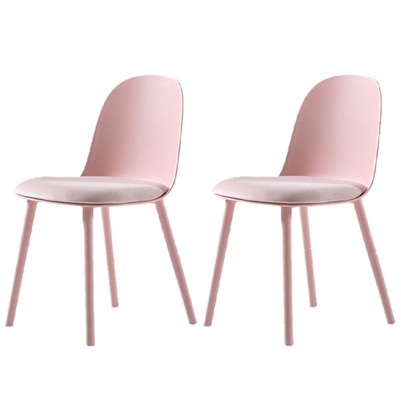 16'' Wide Dining Side Chairs Modern Plastic Indoor-Outdoor Solid Back Chair Nude Pink 2 Piece Set Clearhalo ' kitchen&dining_furn' 'Dining Chairs' 'Dining Tables & Seating' 'dining_chair' 'furn' 'furn_dining_chair' 'Furniture' 'furniture_dining_chair' 'Kitchen & Dining Furniture' 'kitchen' 3493431