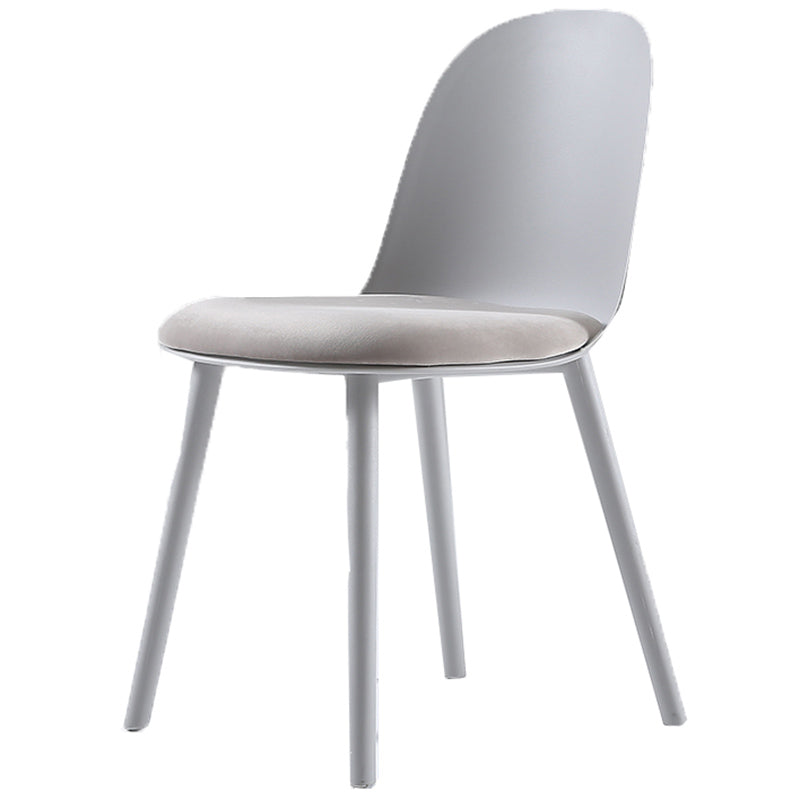 16'' Wide Dining Side Chairs Modern Plastic Indoor-Outdoor Solid Back Chair White-Gray 1 Piece Clearhalo ' kitchen&dining_furn' 'Dining Chairs' 'Dining Tables & Seating' 'dining_chair' 'furn' 'furn_dining_chair' 'Furniture' 'furniture_dining_chair' 'Kitchen & Dining Furniture' 'kitchen' 3493433