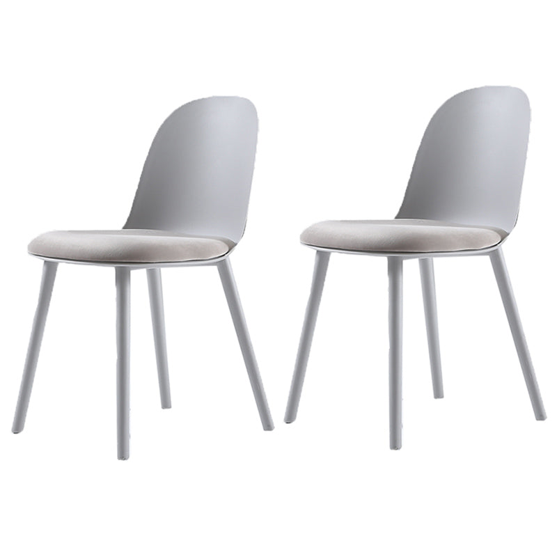 16'' Wide Dining Side Chairs Modern Plastic Indoor-Outdoor Solid Back Chair White-Gray 2 Piece Set Clearhalo ' kitchen&dining_furn' 'Dining Chairs' 'Dining Tables & Seating' 'dining_chair' 'furn' 'furn_dining_chair' 'Furniture' 'furniture_dining_chair' 'Kitchen & Dining Furniture' 'kitchen' 3493434
