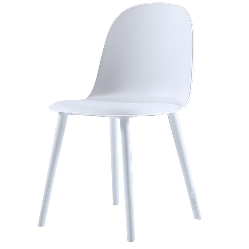 16'' Wide Dining Side Chairs Modern Plastic Indoor-Outdoor Solid Back Chair White 1 Piece Clearhalo ' kitchen&dining_furn' 'Dining Chairs' 'Dining Tables & Seating' 'dining_chair' 'furn' 'furn_dining_chair' 'Furniture' 'furniture_dining_chair' 'Kitchen & Dining Furniture' 'kitchen' 3493436