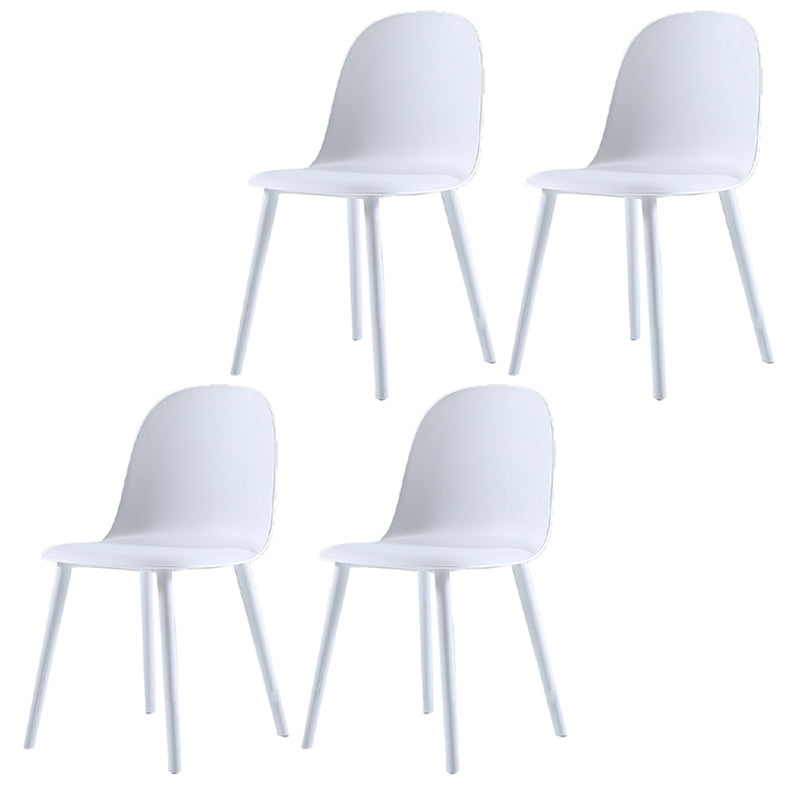 16'' Wide Dining Side Chairs Modern Plastic Indoor-Outdoor Solid Back Chair White 4 Piece Set Clearhalo ' kitchen&dining_furn' 'Dining Chairs' 'Dining Tables & Seating' 'dining_chair' 'furn' 'furn_dining_chair' 'Furniture' 'furniture_dining_chair' 'Kitchen & Dining Furniture' 'kitchen' 3493438