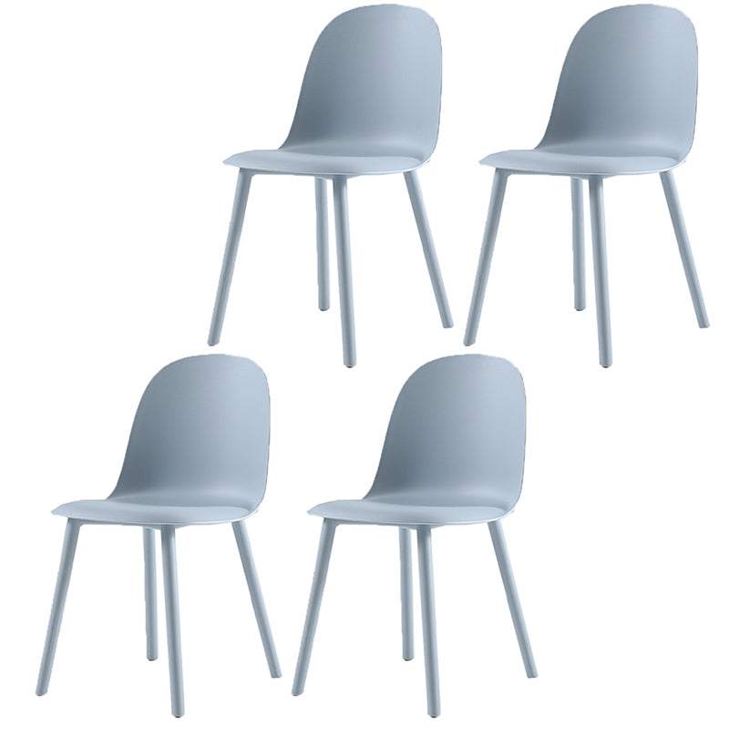 16'' Wide Dining Side Chairs Modern Plastic Indoor-Outdoor Solid Back Chair Silver Gray 4 Piece Set Clearhalo ' kitchen&dining_furn' 'Dining Chairs' 'Dining Tables & Seating' 'dining_chair' 'furn' 'furn_dining_chair' 'Furniture' 'furniture_dining_chair' 'Kitchen & Dining Furniture' 'kitchen' 3493441