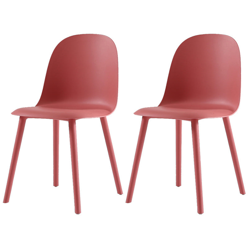 16'' Wide Dining Side Chairs Modern Plastic Indoor-Outdoor Solid Back Chair Red 2 Piece Set Clearhalo ' kitchen&dining_furn' 'Dining Chairs' 'Dining Tables & Seating' 'dining_chair' 'furn' 'furn_dining_chair' 'Furniture' 'furniture_dining_chair' 'Kitchen & Dining Furniture' 'kitchen' 3493446